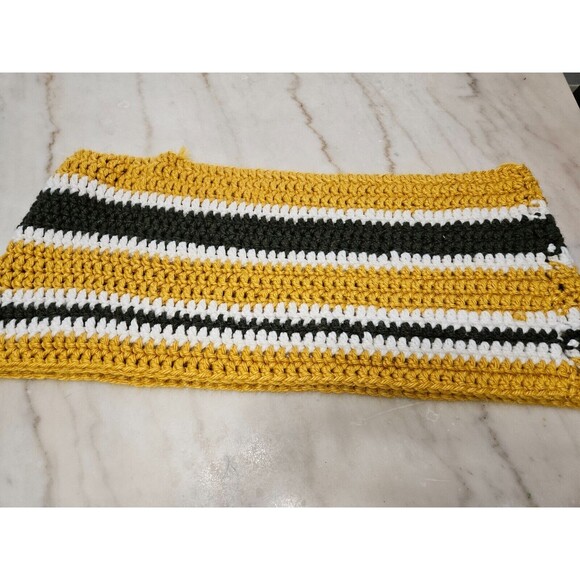 Women's Hand-Knit Headband/Ear-Warmer For Women/Girls in Canary Yellow/Black - Picture 5 of 7